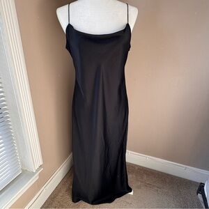 J. Crew Classic Black midi slip dress